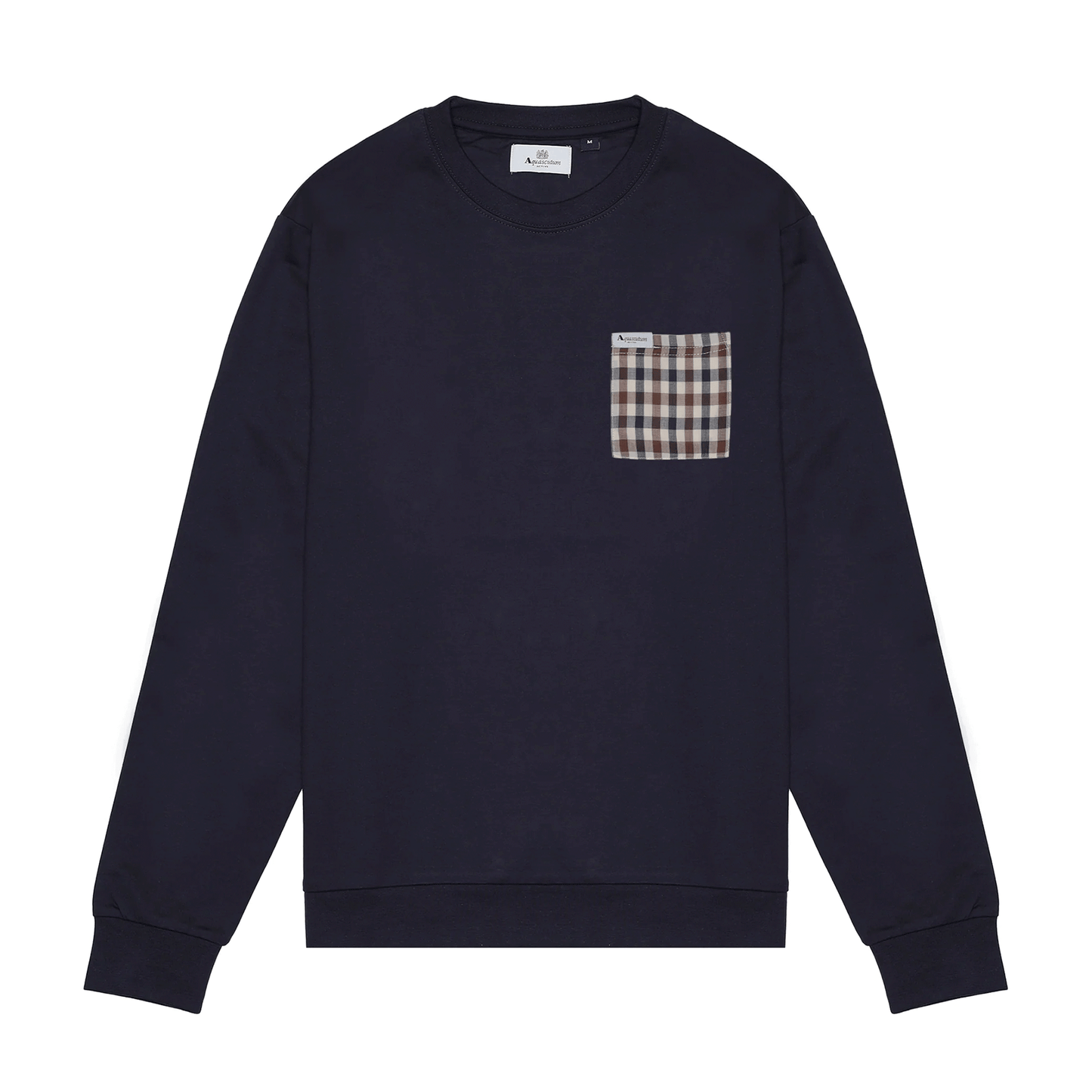 Aquascutum Check Pocket Navy Sweatshirt