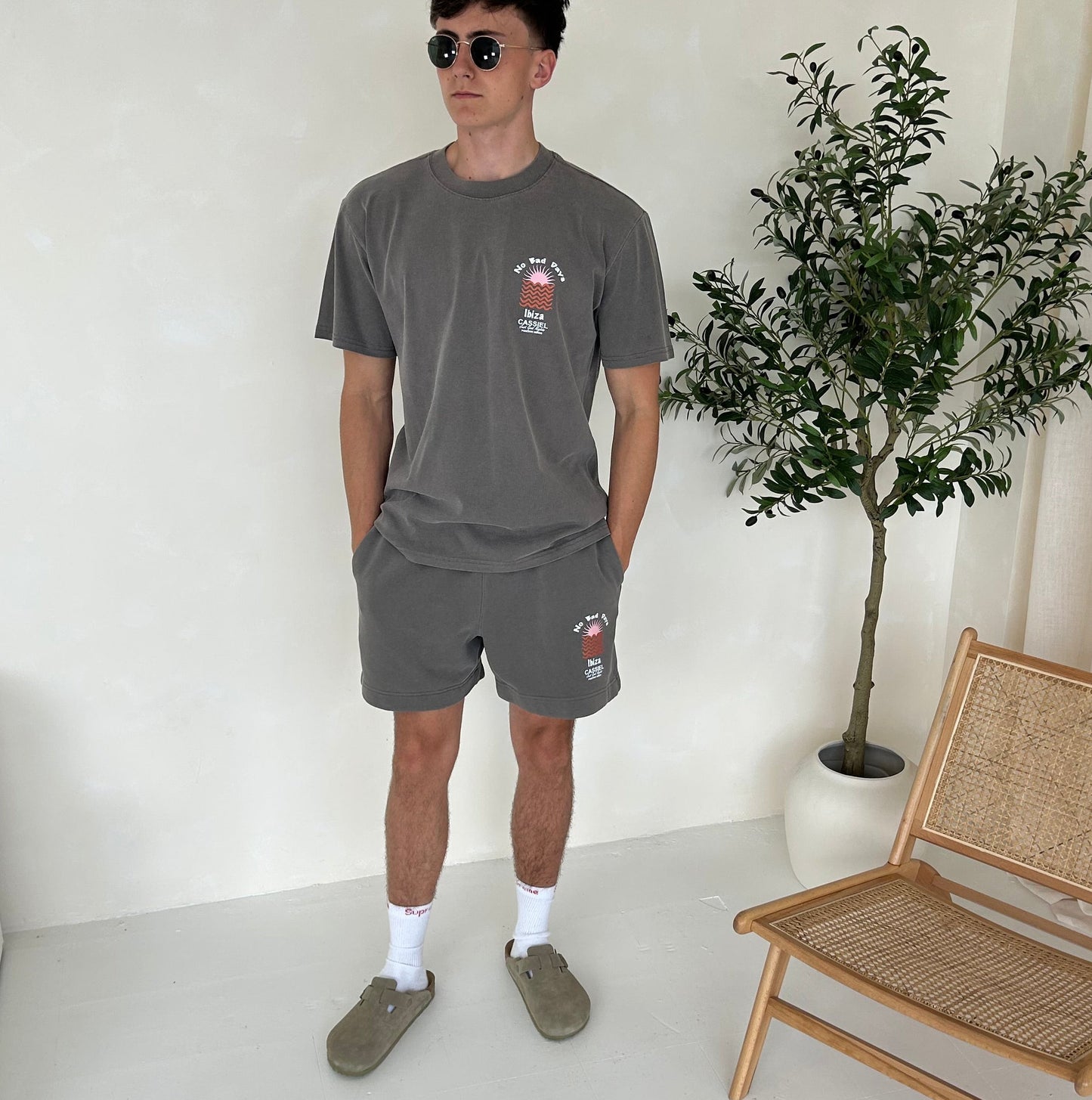 Cassiel Ibiza Faded Grey Sweat Short