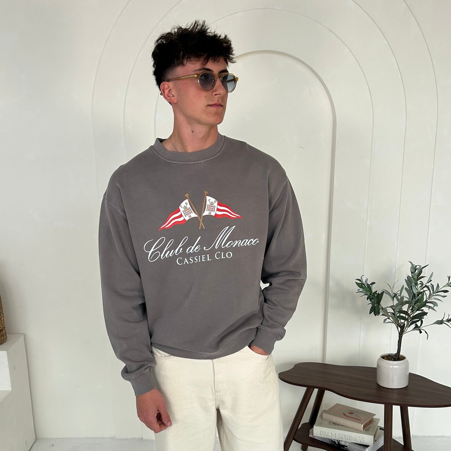Cassiel Club De Monaco Faded Grey Sweatshirt