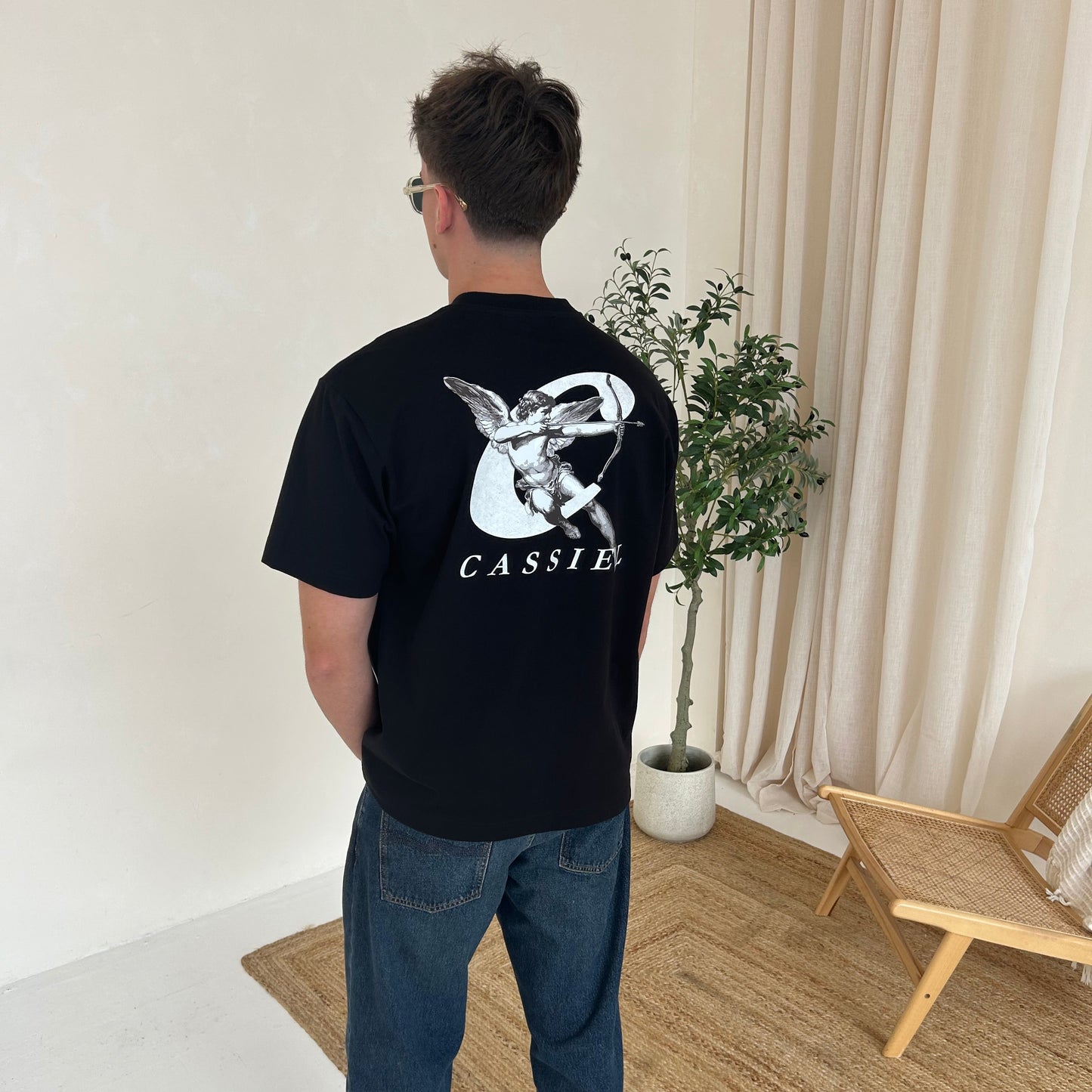 Cassiel Cherub Box Black Tee