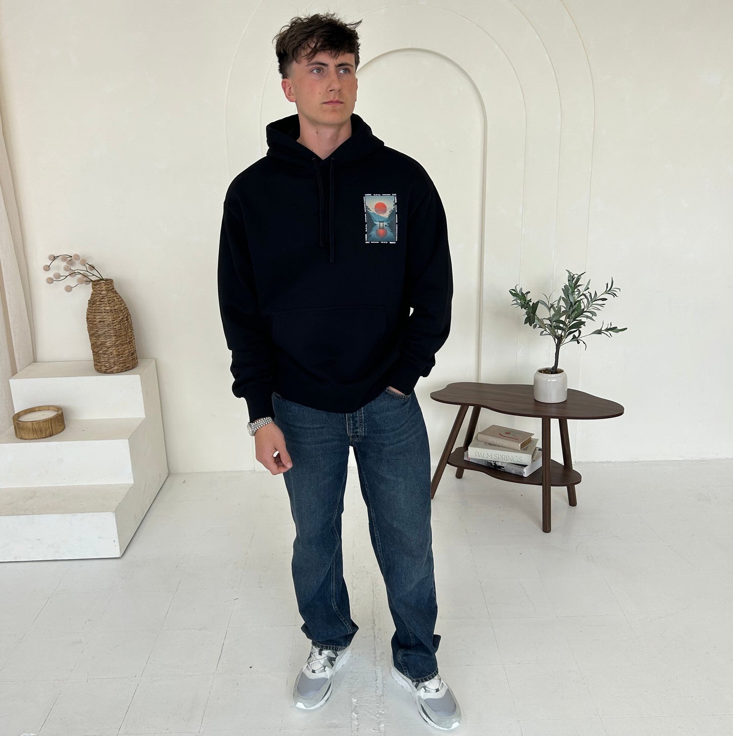 Cassiel Sunset Black Hoodie Sweatshirt
