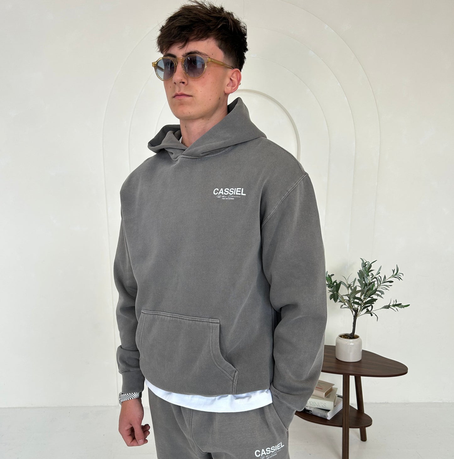 Cassiel For The Chosen Faded Grey Hoodie Sweatshirt