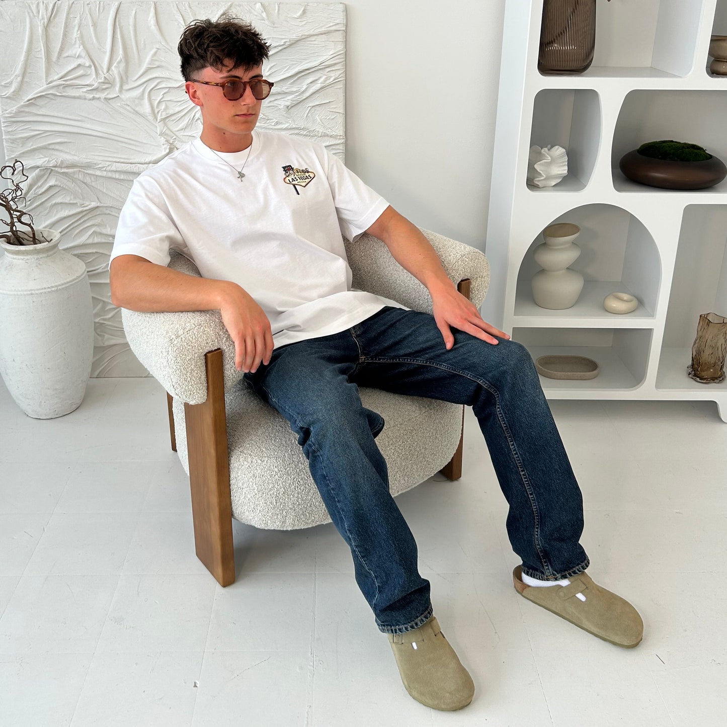 Cassiel Las Vegas Box White Tee