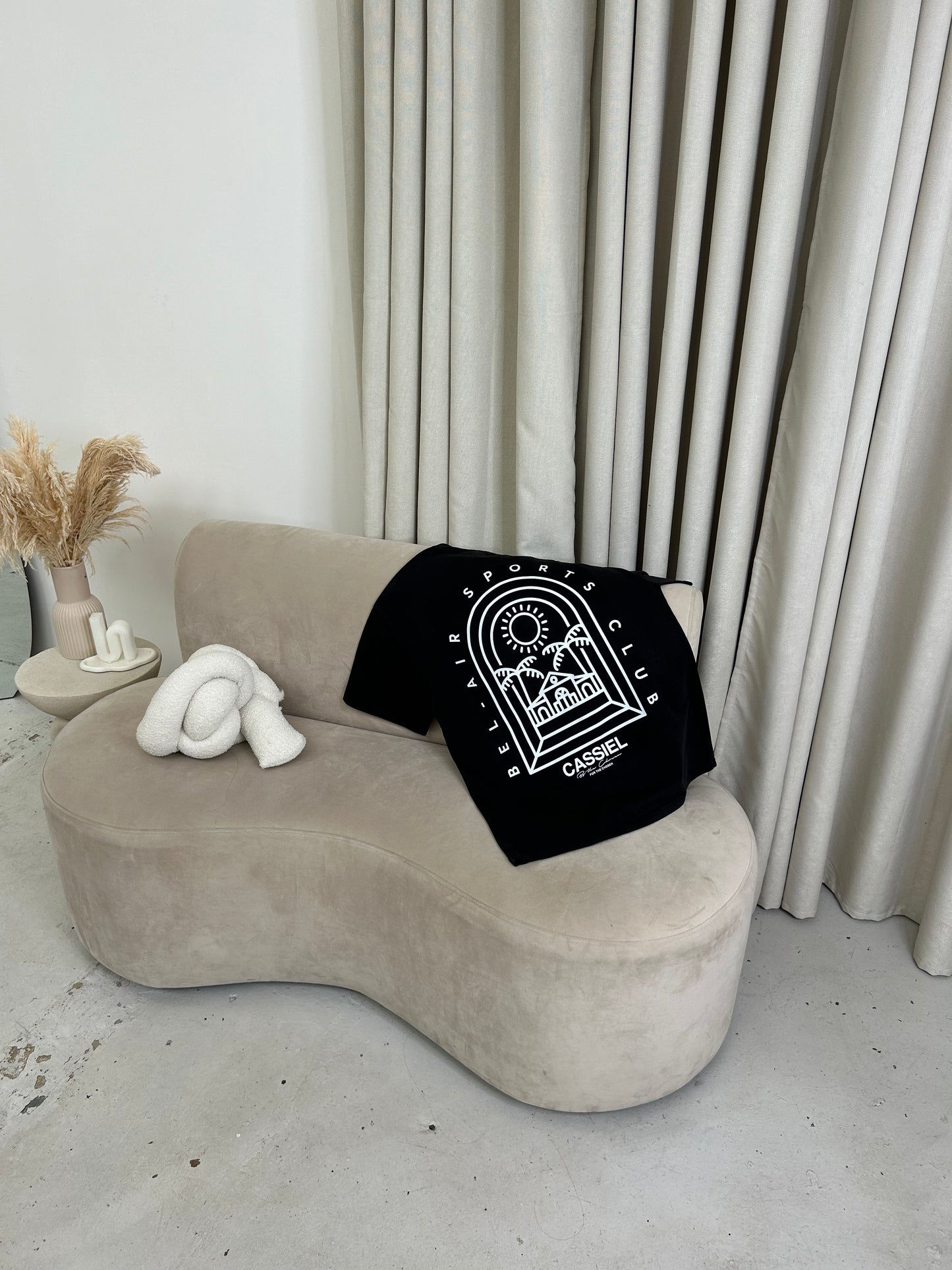 Cassiel Bel Air Sports Club Faded Black Tee