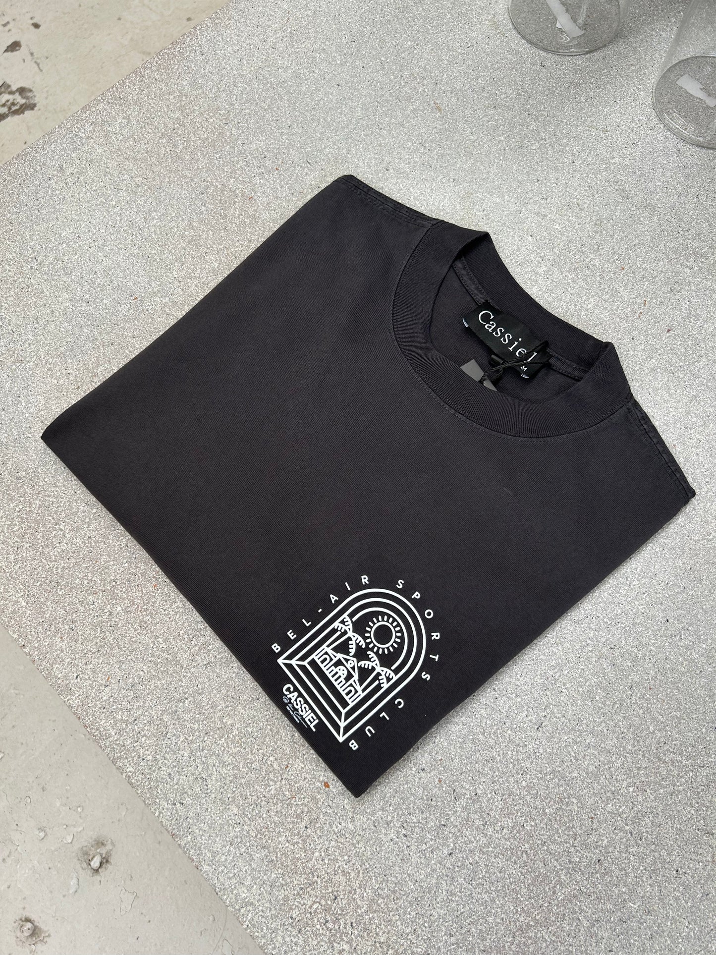 Cassiel Bel Air Sports Club Faded Black Tee