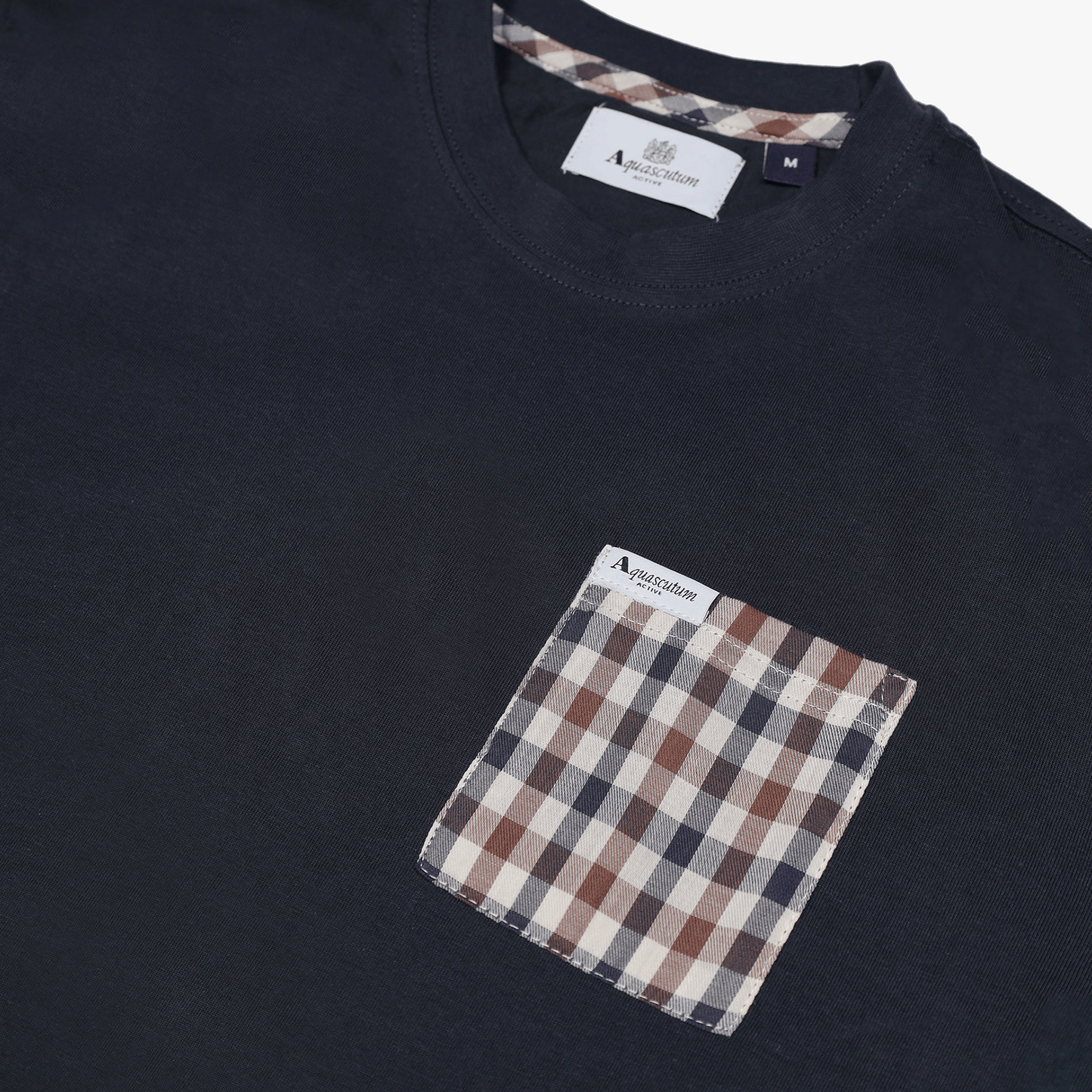 Aquascutum Check Pocket Navy Tee