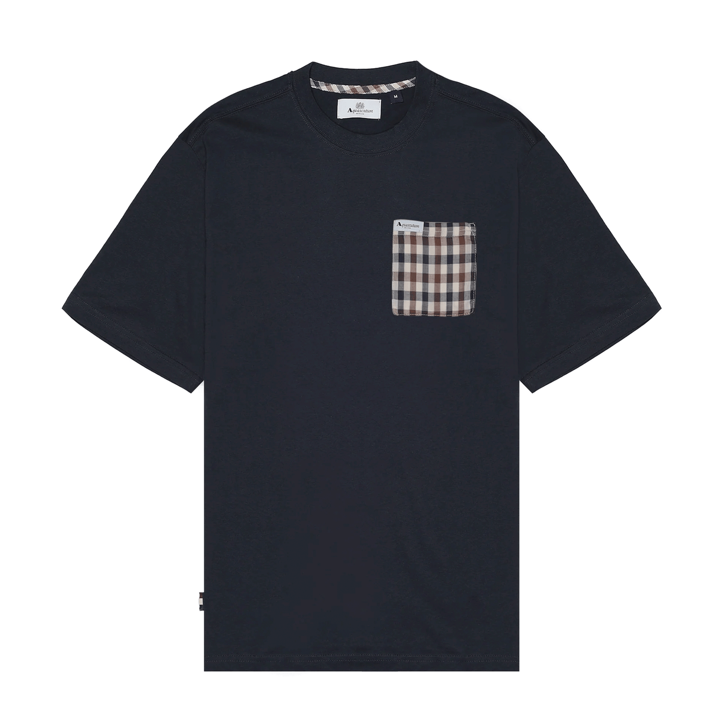 Aquascutum Check Pocket Navy Tee