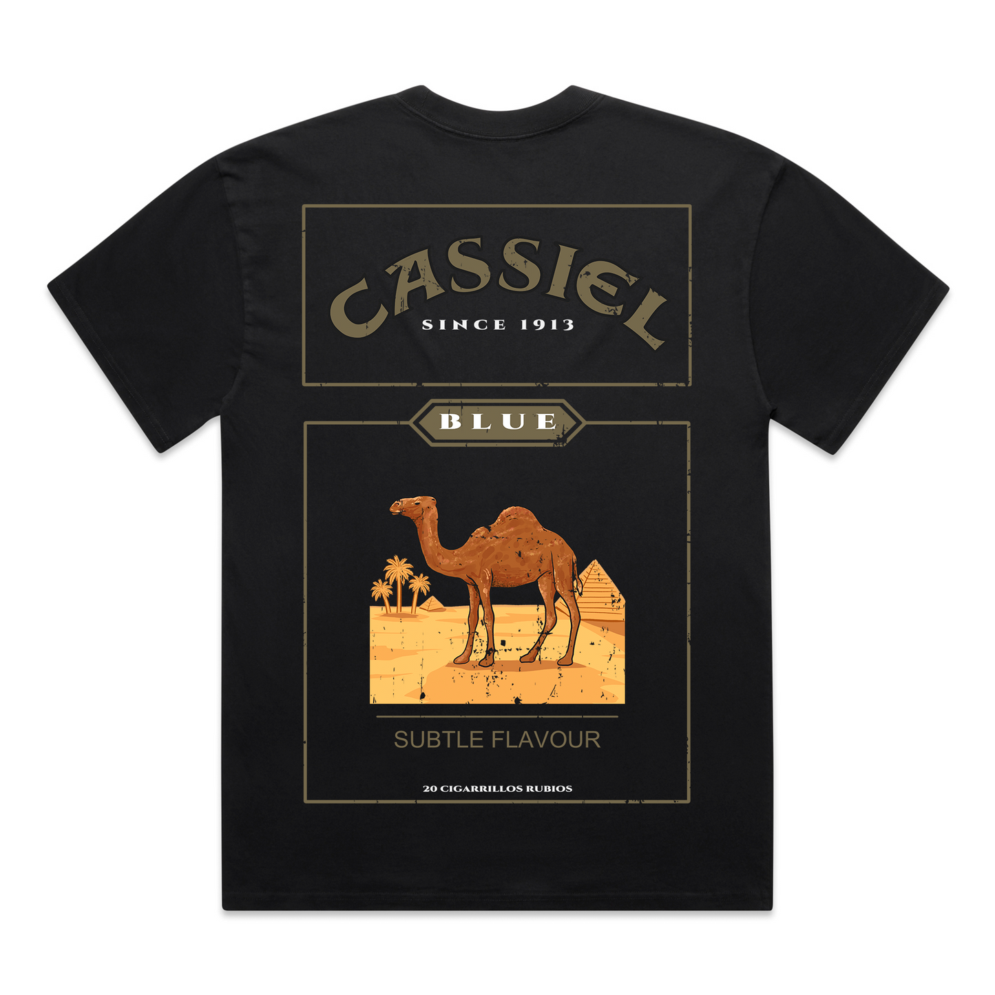 Cassiel Camel Faded Black Tee