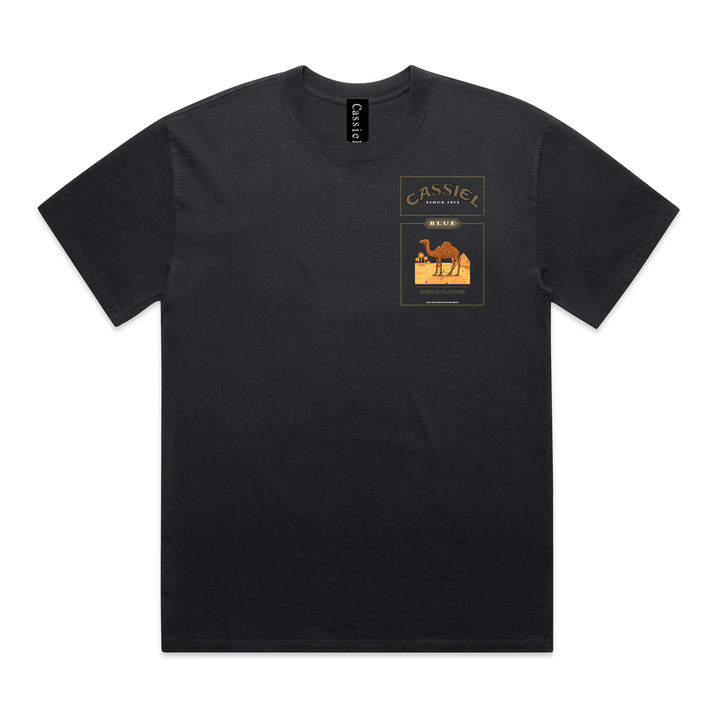 Cassiel Camel Faded Black Tee