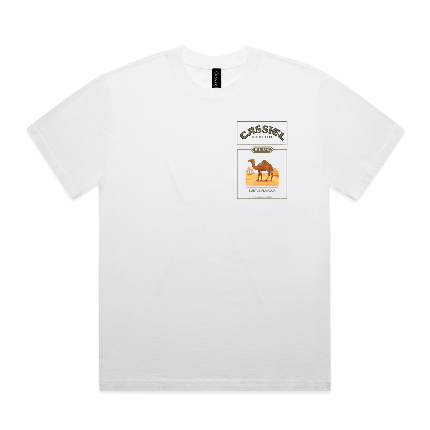 Cassiel Camel Faded White Tee