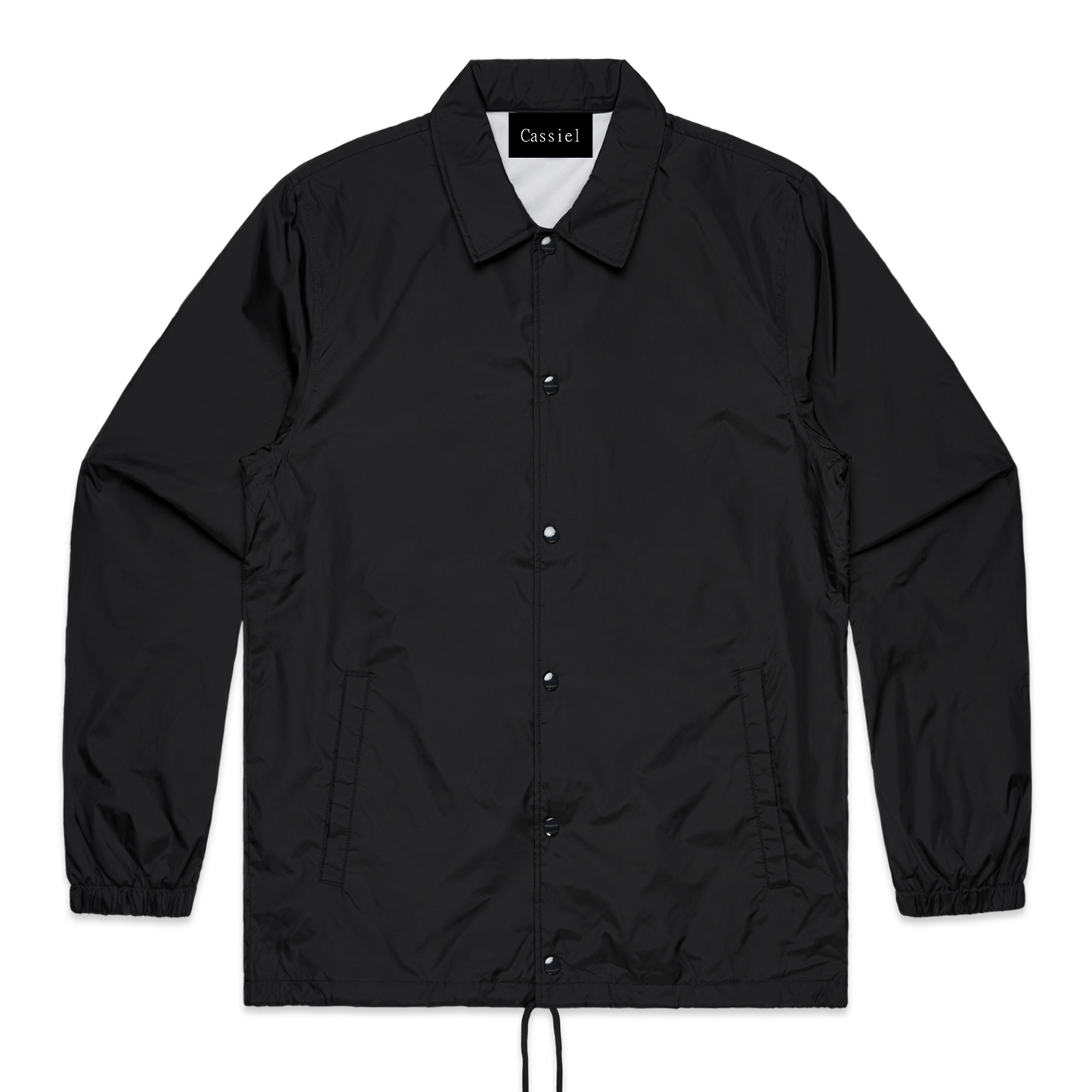 Cassiel Satin Nylon Black Coach Jacket