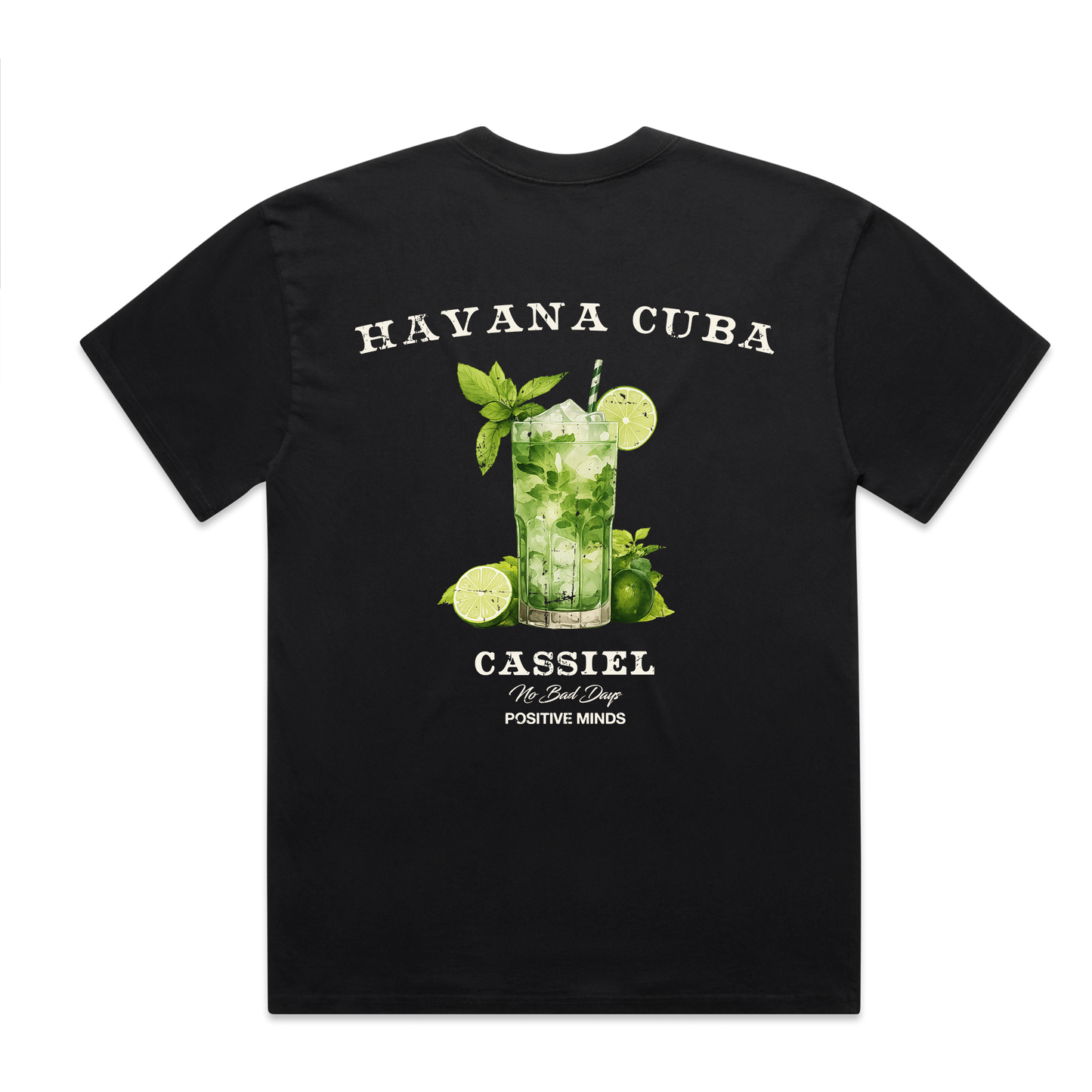 Cassiel Cuba Faded Black Tee