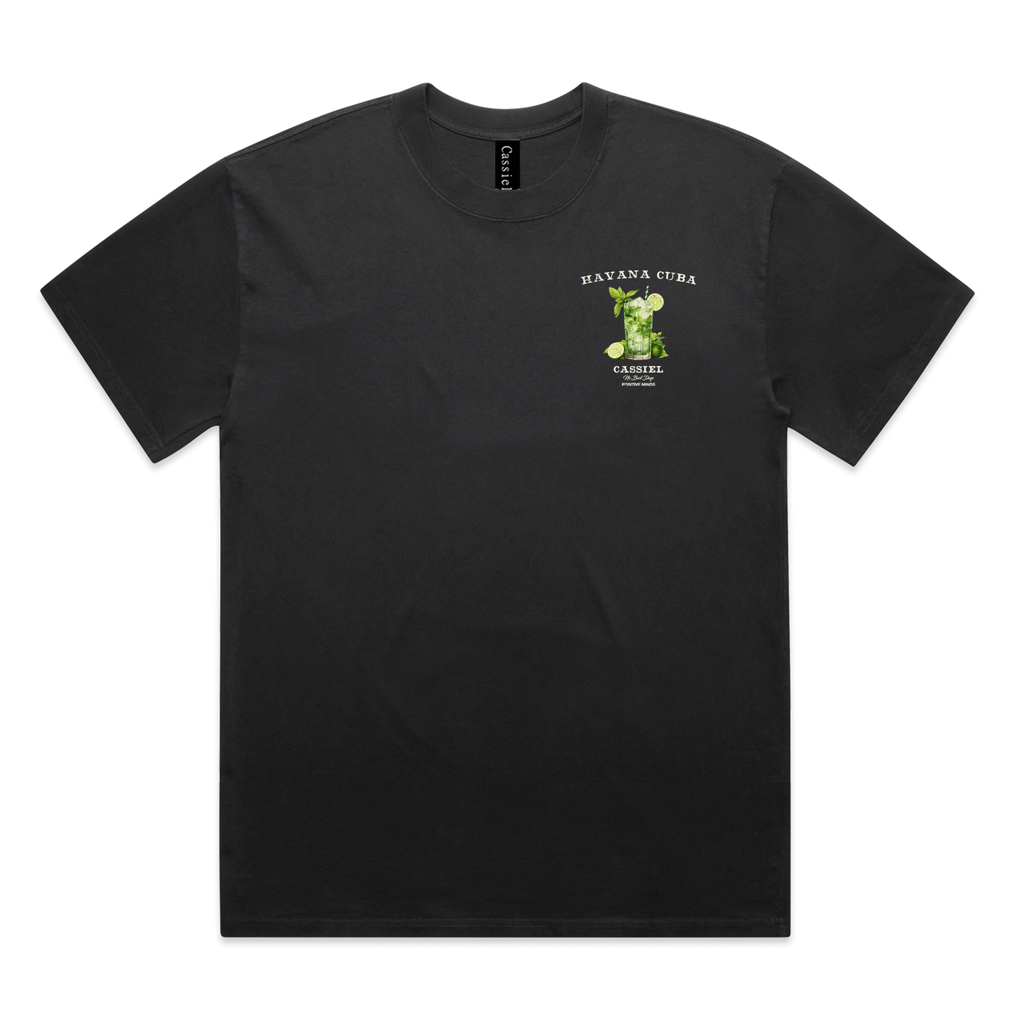 Cassiel Cuba Faded Black Tee