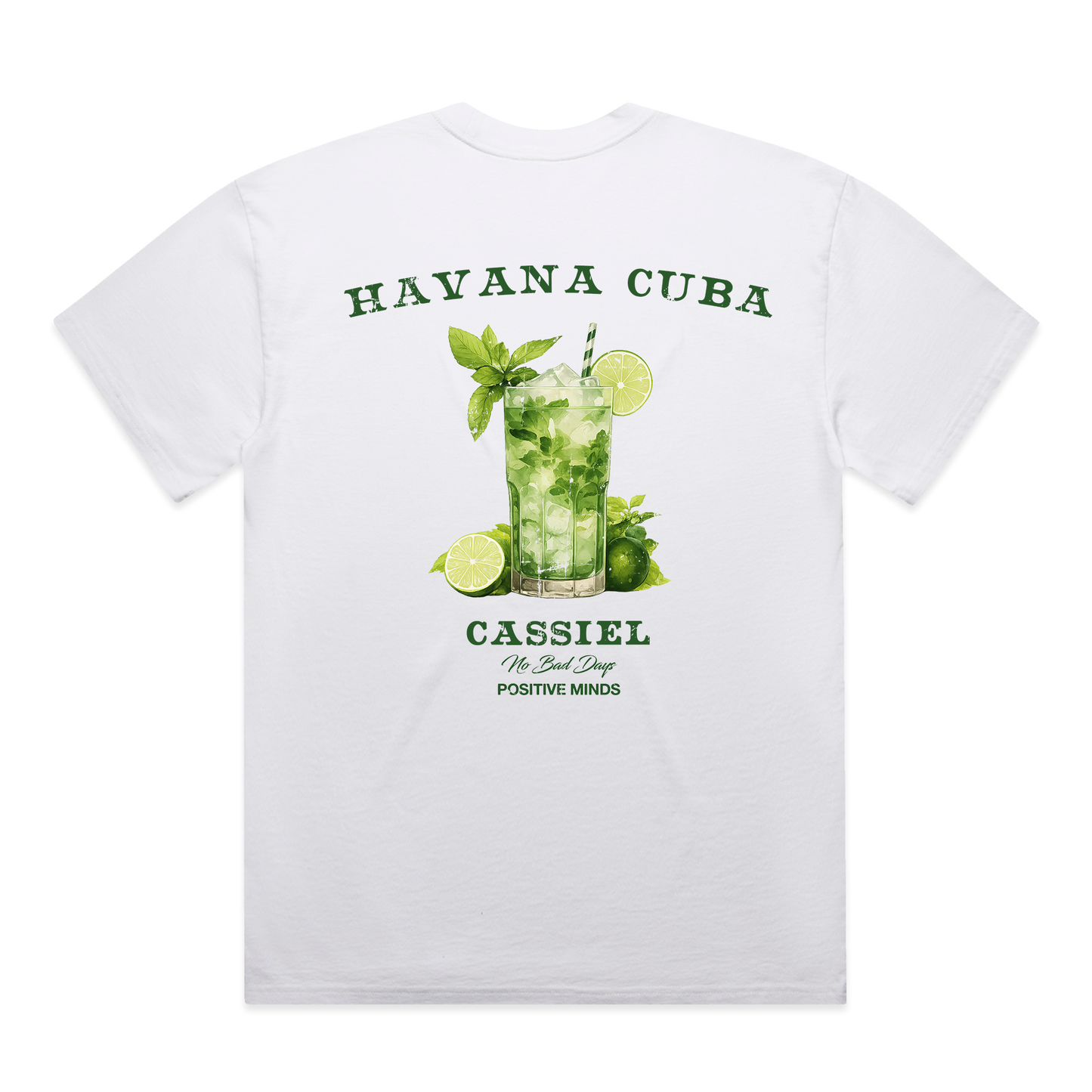 Cassiel Cuba Faded White Tee