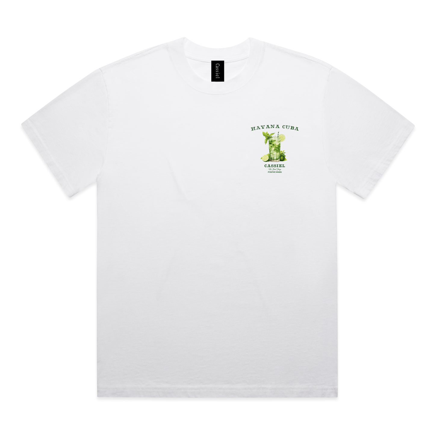 Cassiel Cuba Faded White Tee