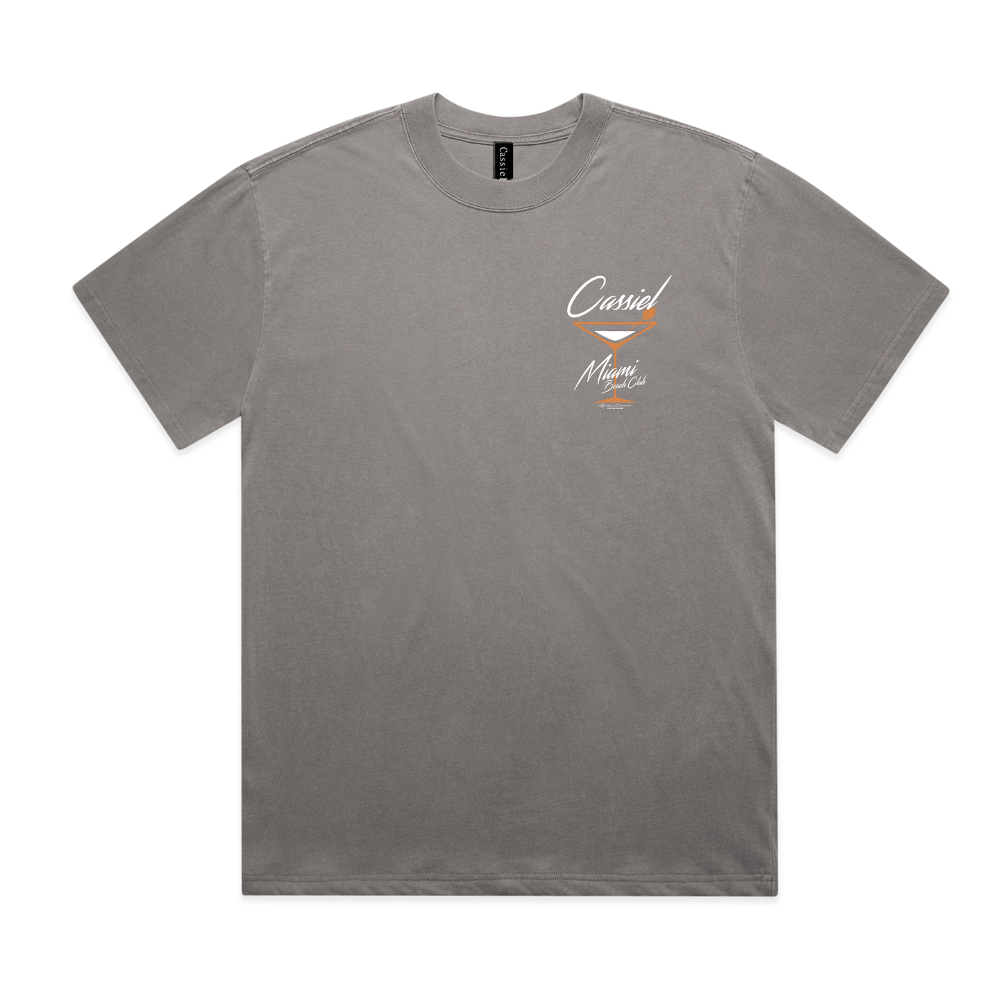 Cassiel Miami Beach Club Faded Grey Tee