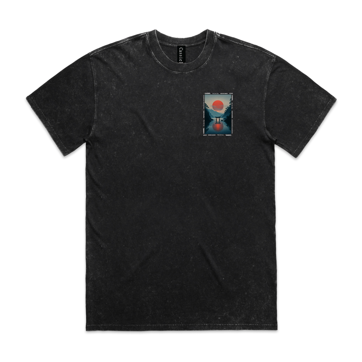Cassiel Sunset Stone Wash Soft Touch Black Tee