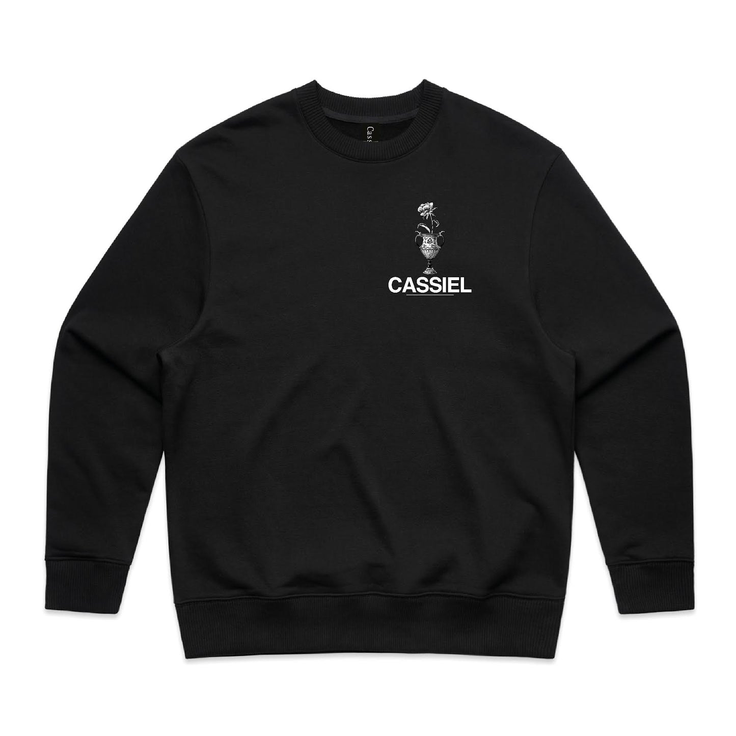 Cassiel Vase Back Print Black Sweatshirt