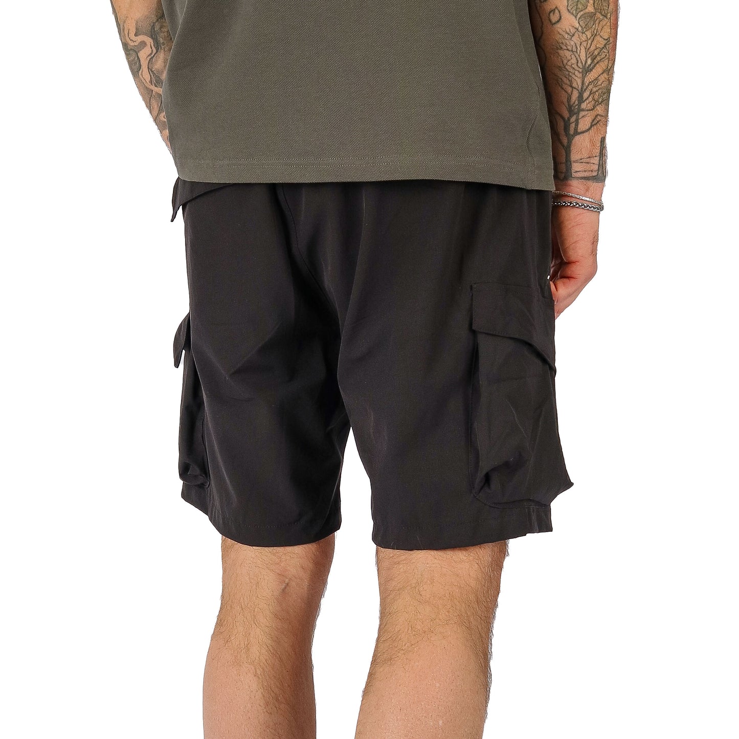 Cassiel Stretch Black Cargo Short