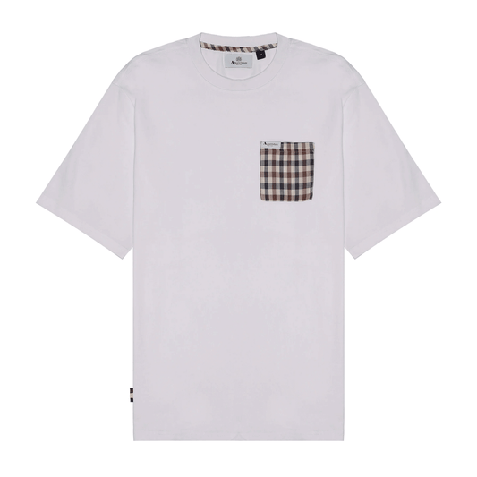 Aquascutum Check Pocket White Tee