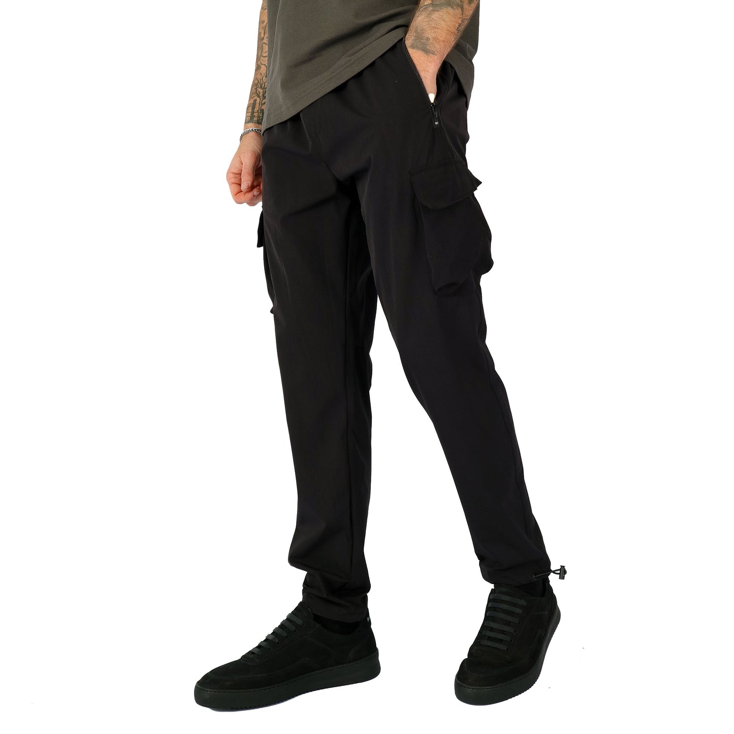 Cassiel Stretch Black Cargo Pant