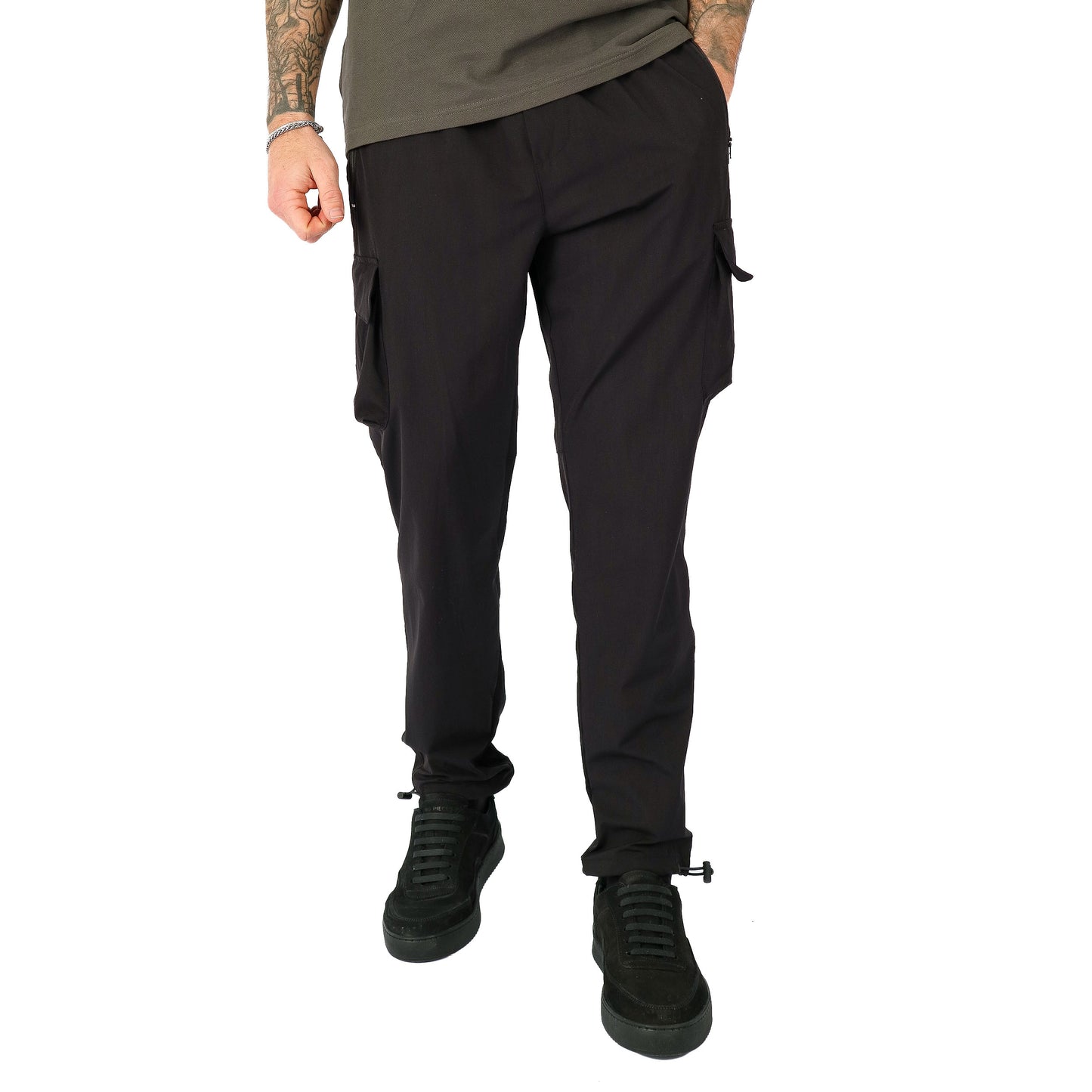 Cassiel Stretch Black Cargo Pant