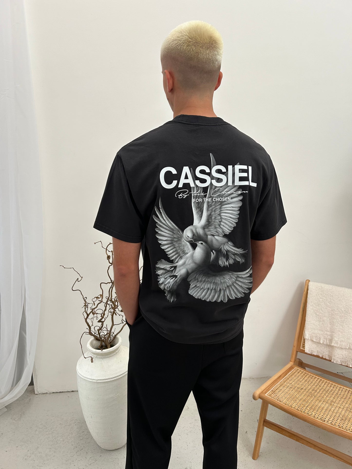 Cassiel Doves Faded Black Tee