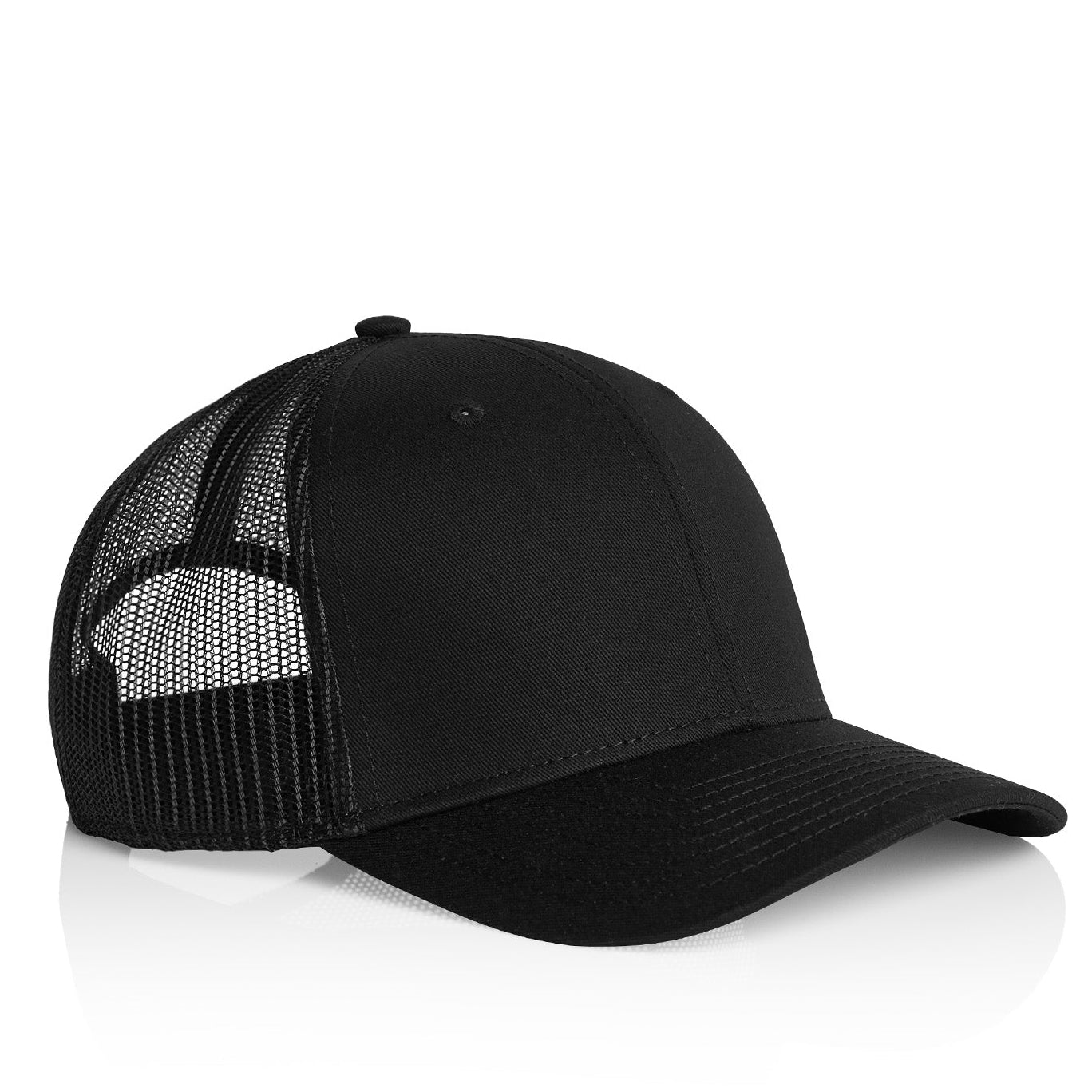 Cassiel Cotton Metal Badge Black Trucker Cap