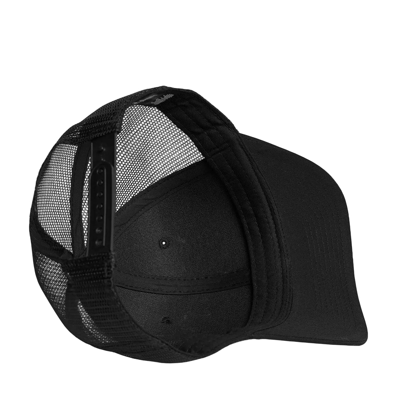 Cassiel Cotton Metal Badge Black Trucker Cap