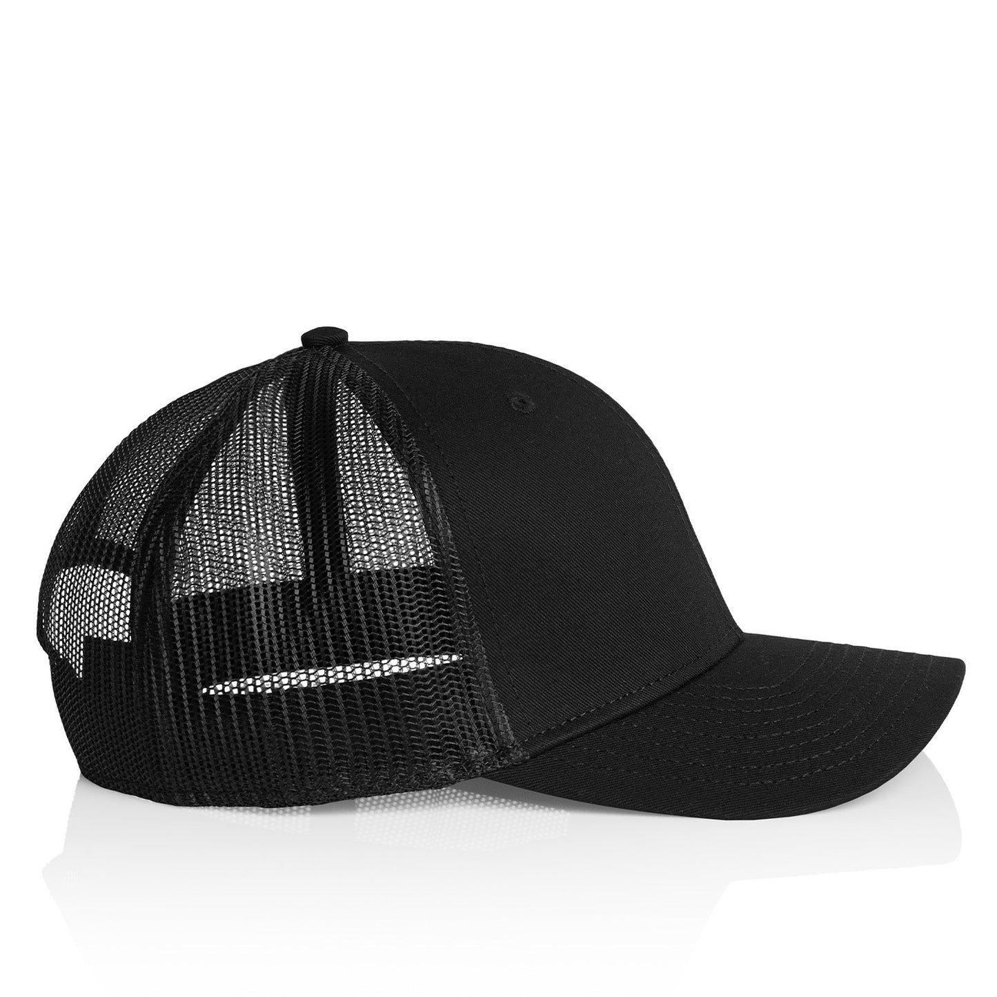 Cassiel Cotton Metal Badge Black Trucker Cap