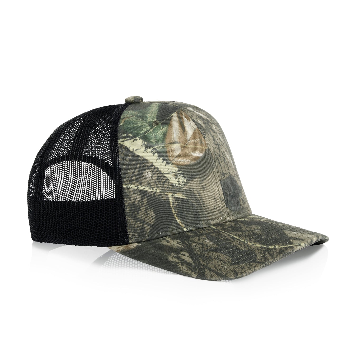 Cassiel Camo Metal Badge Black Camo Trucker Cap