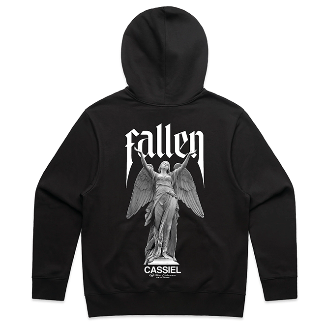 Cassiel Fallen Angle Black Hoodie Sweatshirt