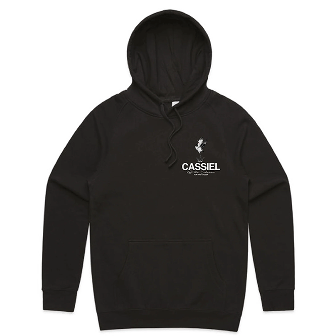 Cassiel Crane Black Hoodie Sweatshirt