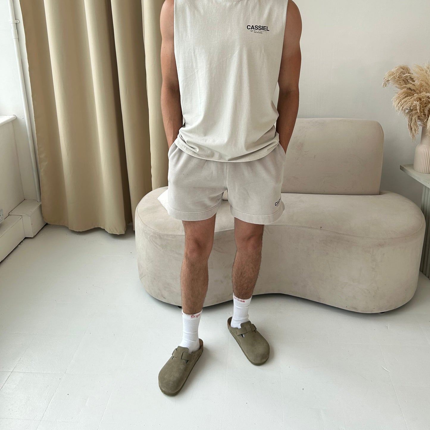 Cassiel For The Chosen Faded Bone Sweat Short