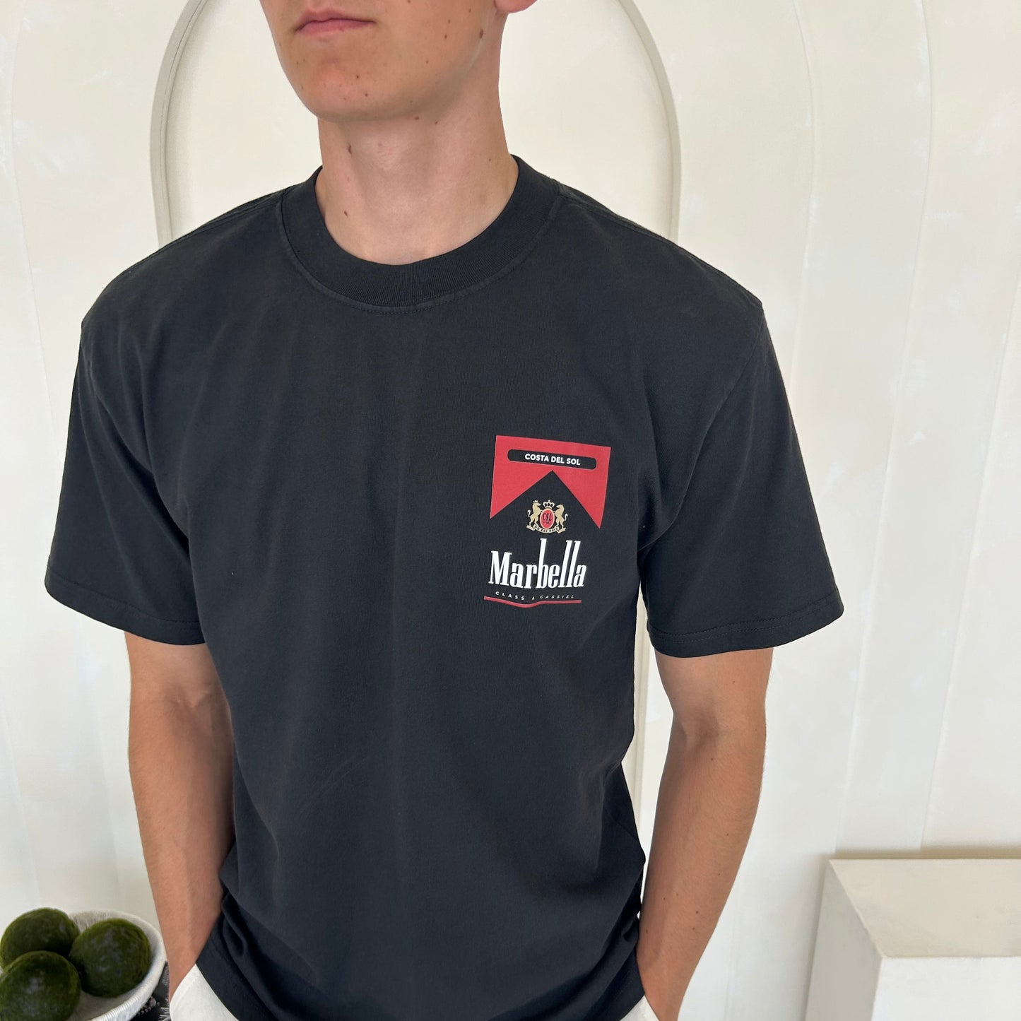 Cassiel Marbella Faded Black Tee