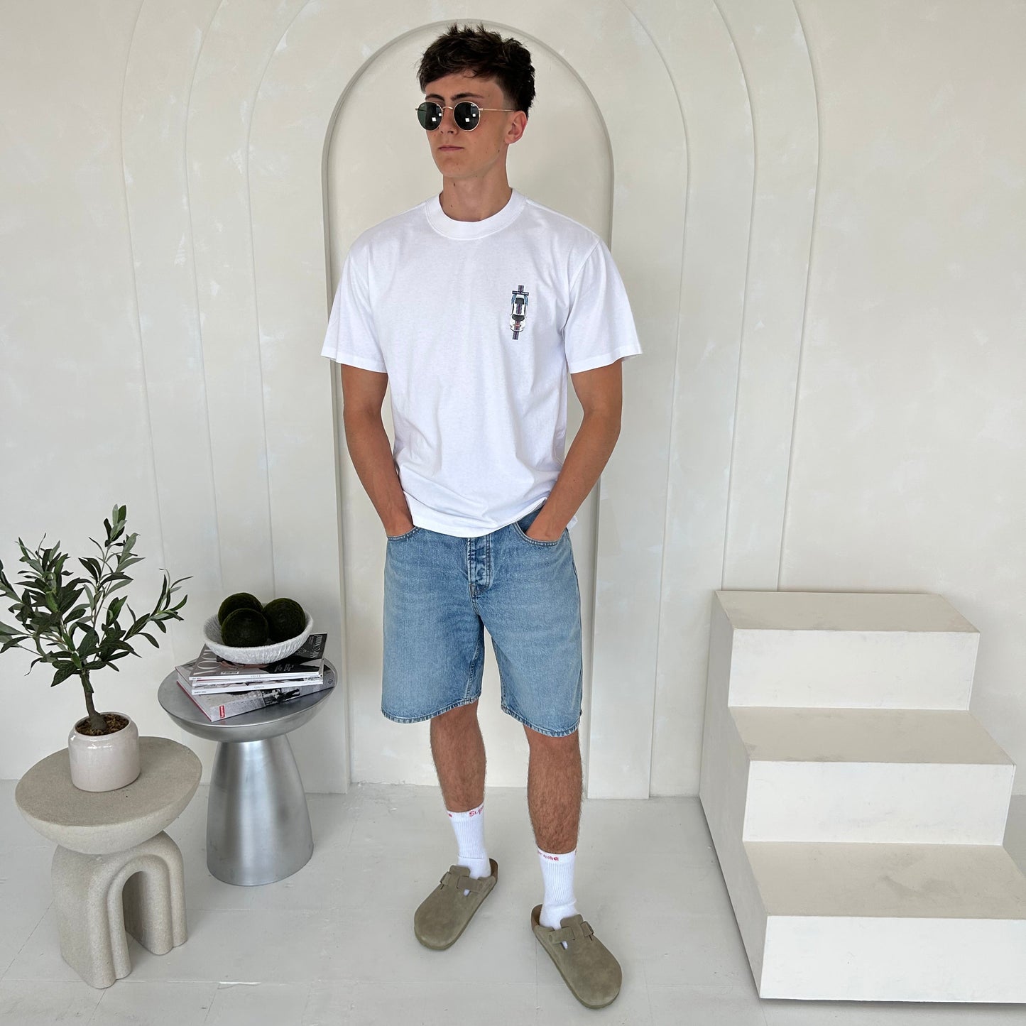 Cassiel Martini Faded White Tee