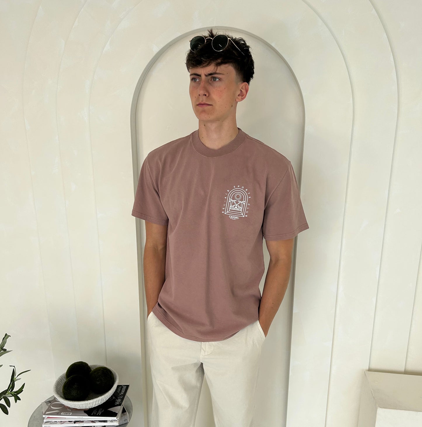 Cassiel Bel Air Sports Club Faded Pink Tee