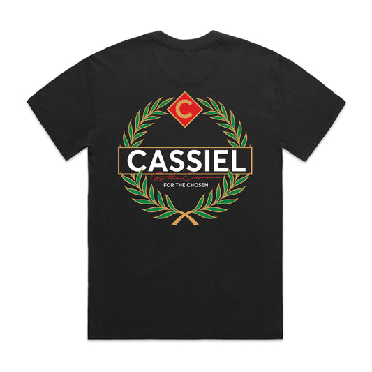 Cassiel Crest Faded Black Tee