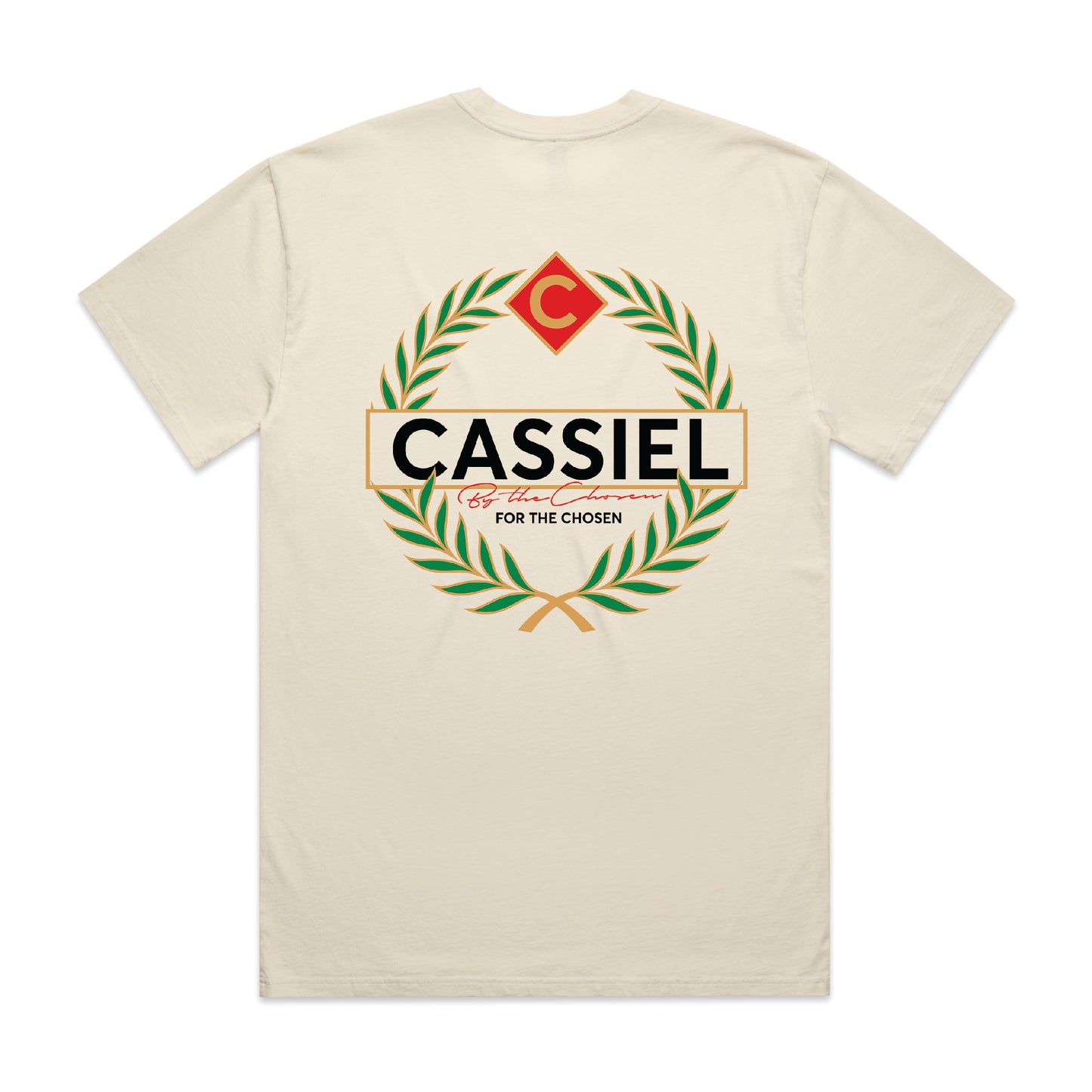 Cassiel Crest Logo Ecru Tee