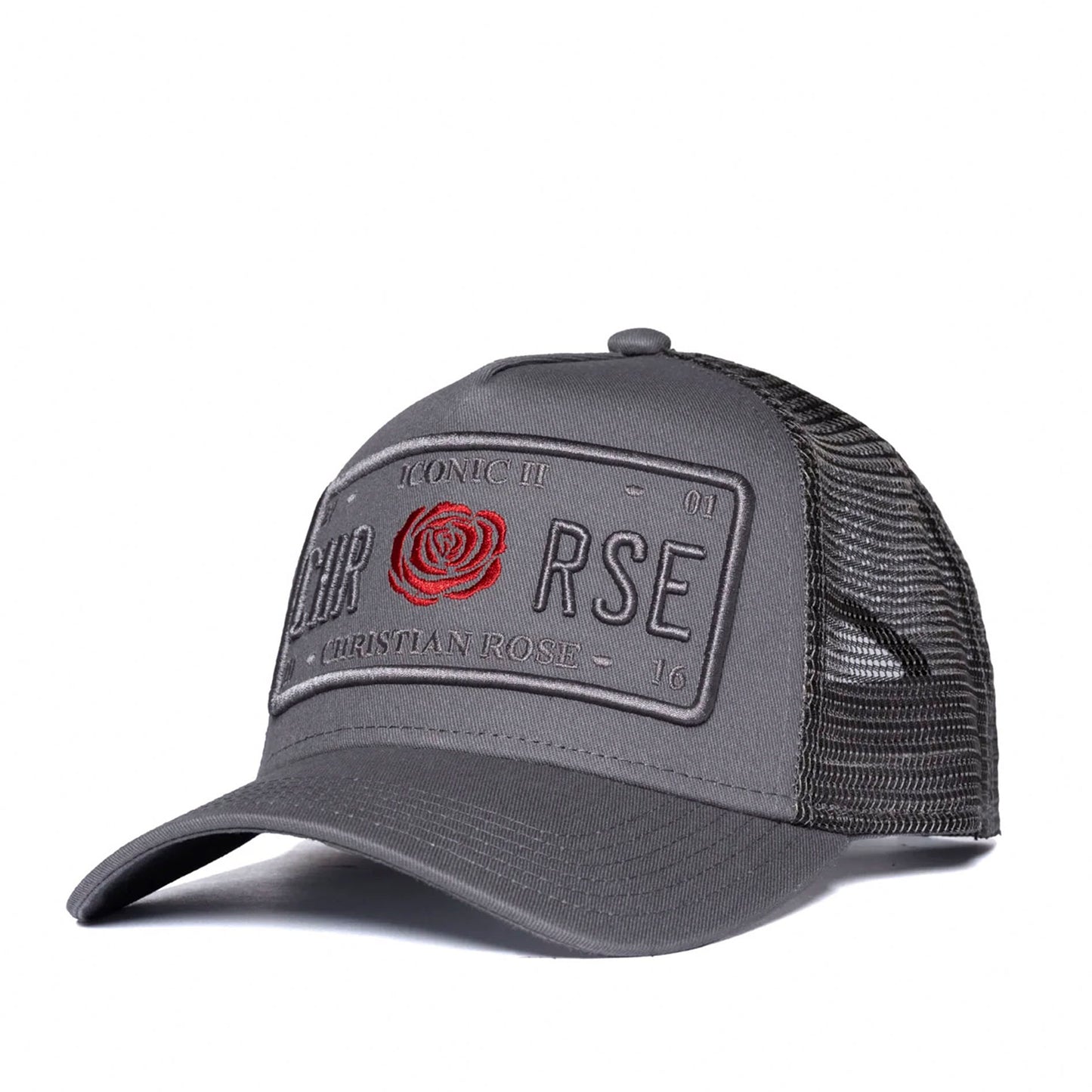 Christian Rose Iconic 11 Red Rose Grey Cap