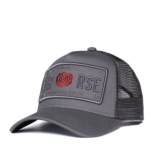 Christian Rose Iconic 11 Red Rose Grey Cap