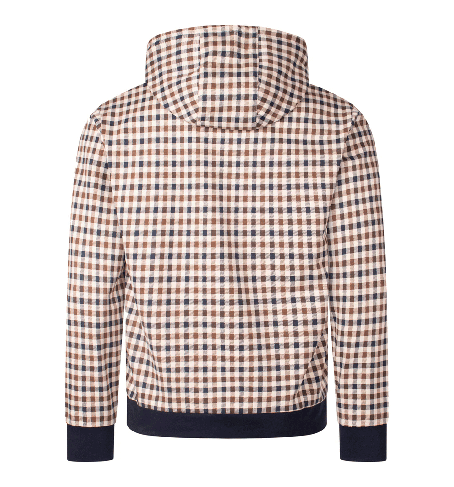 Aquascutum Check Navy Hoodie Sweatshirt