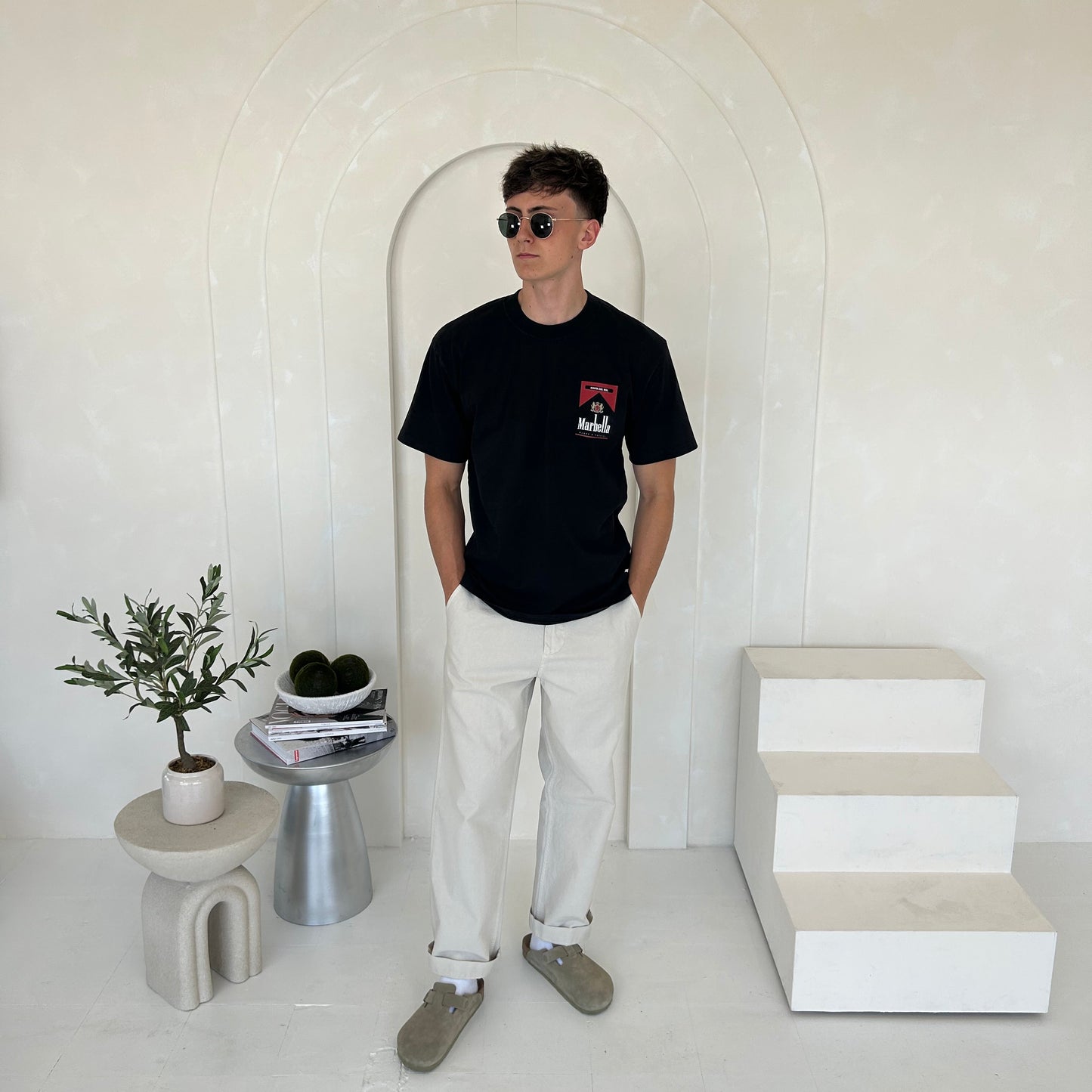 Cassiel Marbella Faded Black Tee