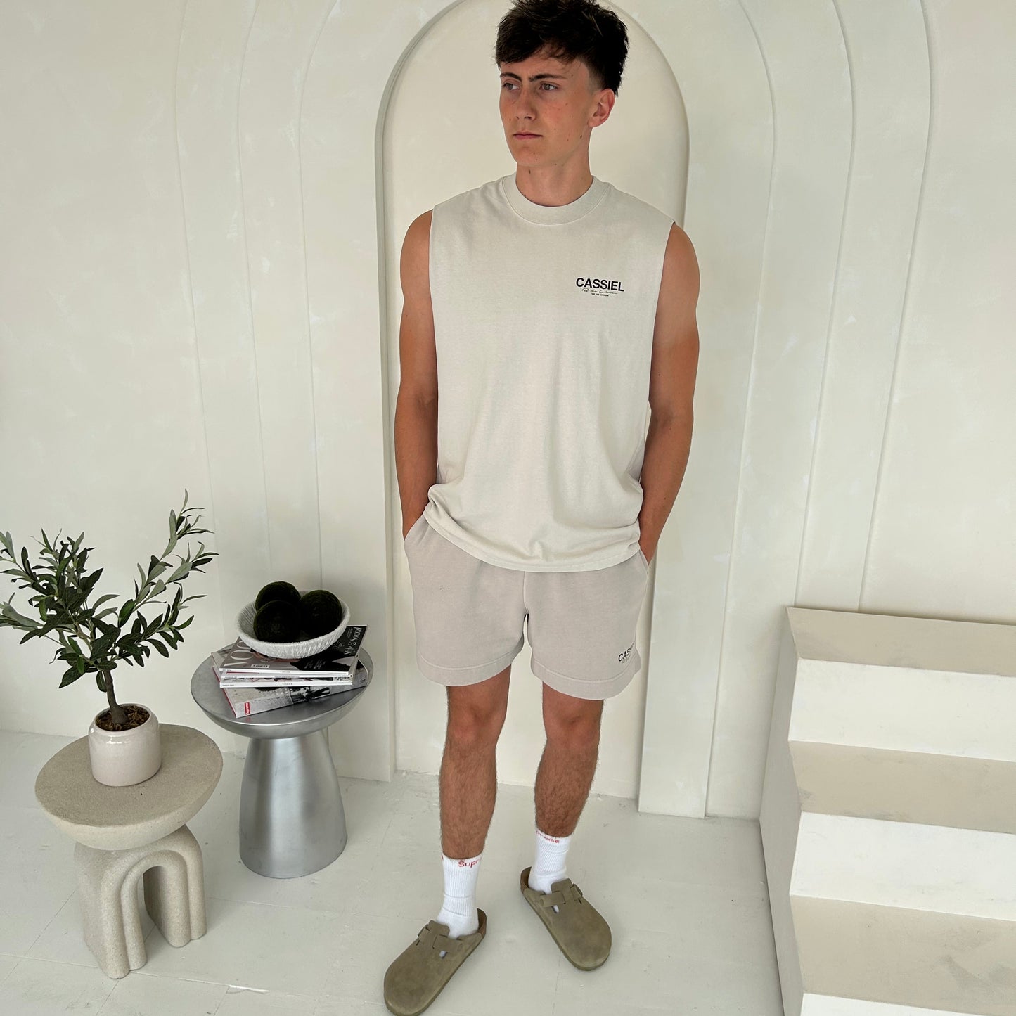 Cassiel For The Chosen Faded Bone Sweat Short