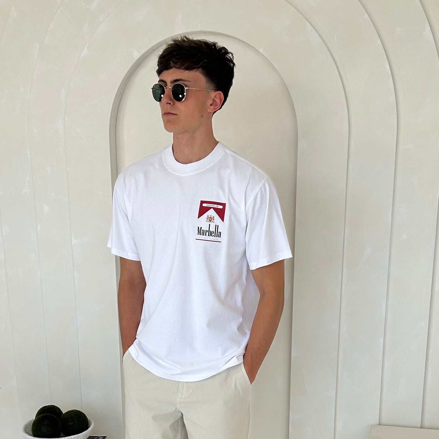 Cassiel Marbella Faded White Tee