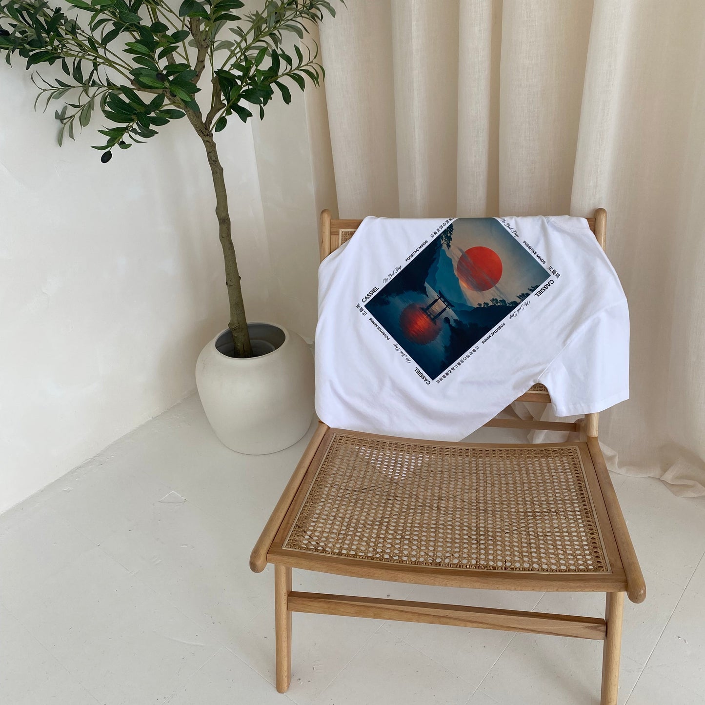 Cassiel Sunset Faded White Tee