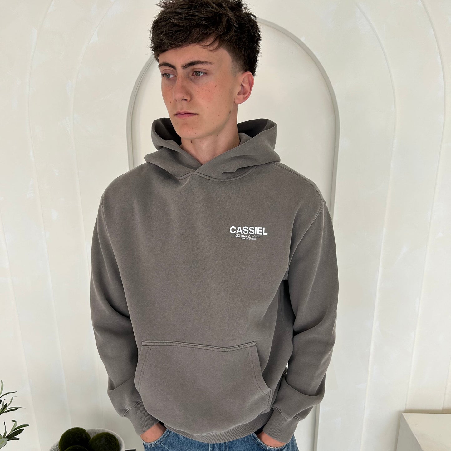 Cassiel For The Chosen Faded Grey Hoodie Sweatshirt