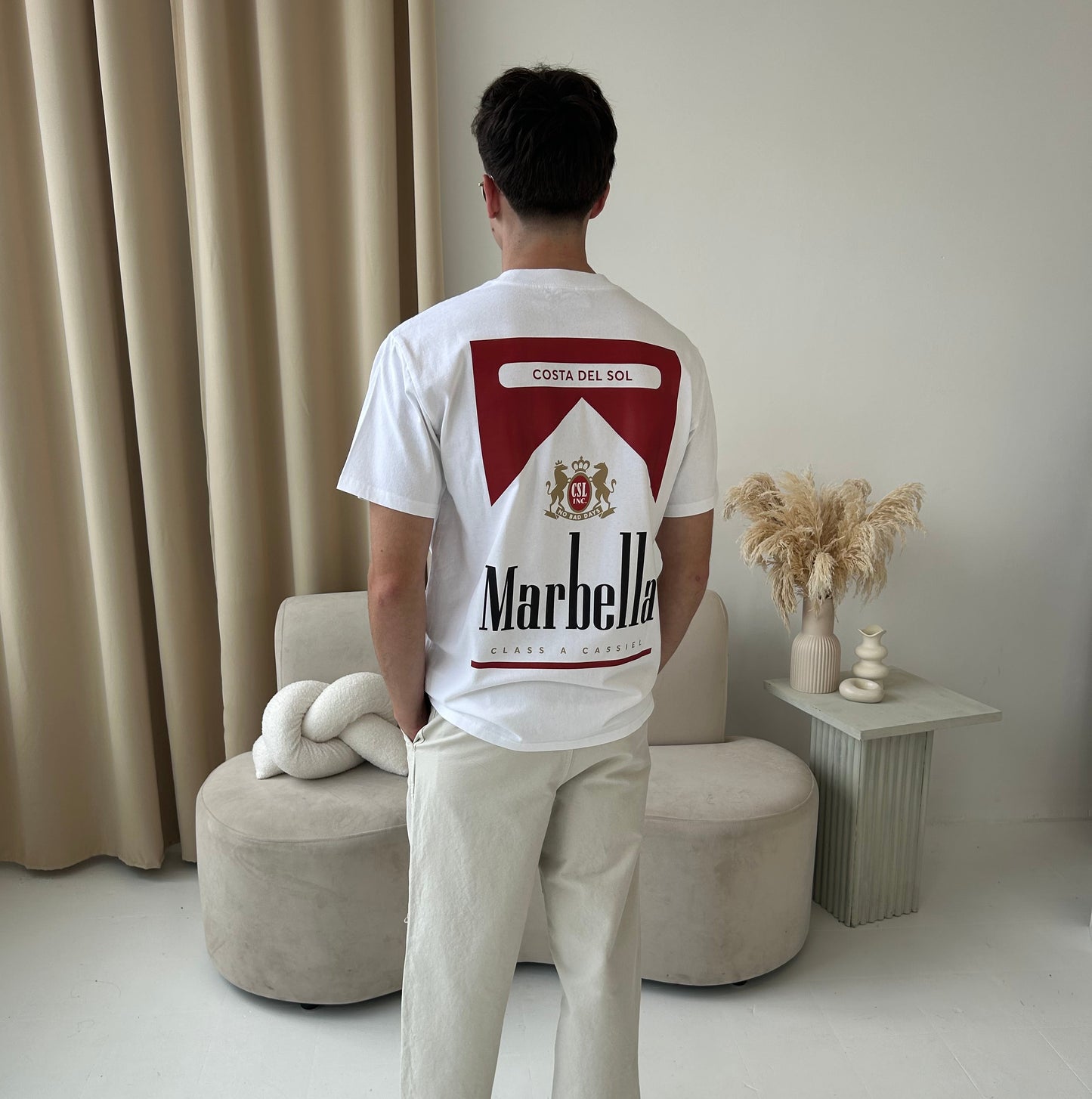 Cassiel Marbella Faded White Tee