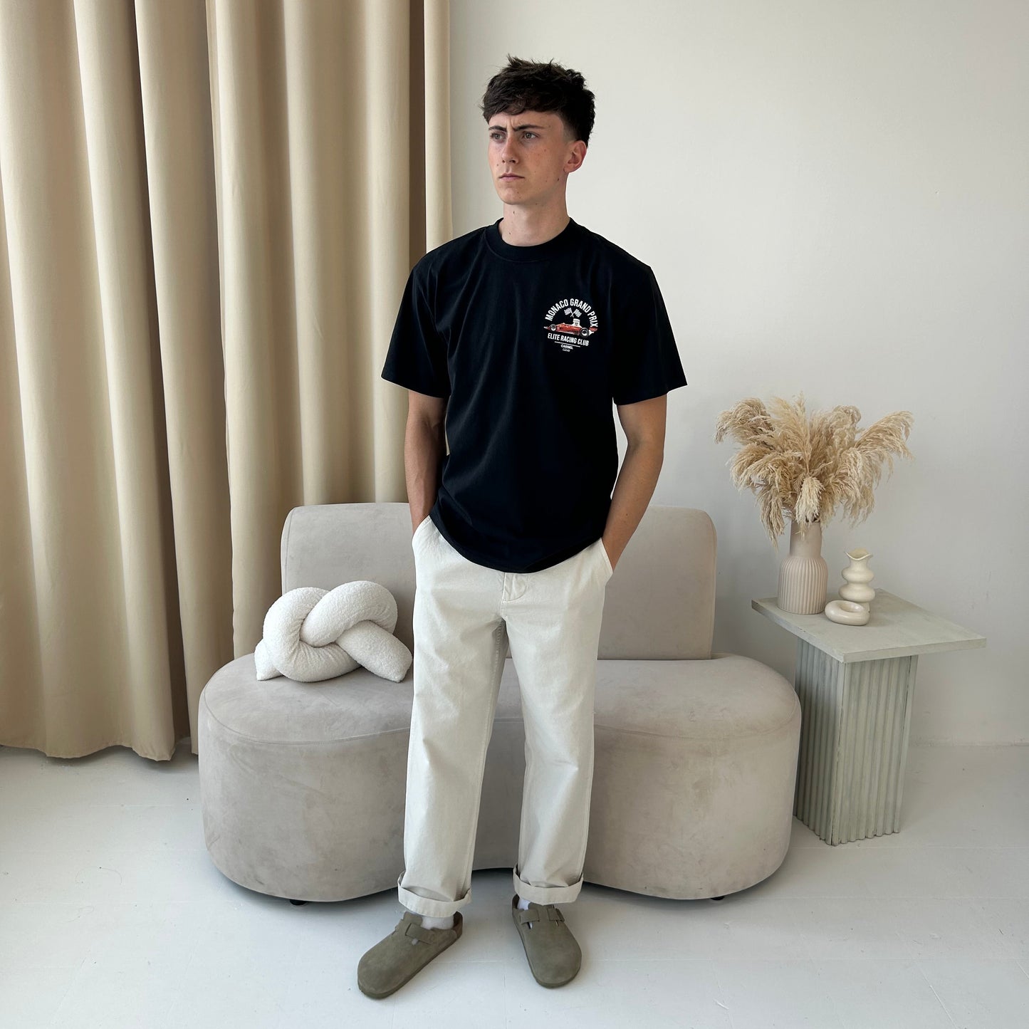 Cassiel Monaco Grand Prix Faded Black Tee