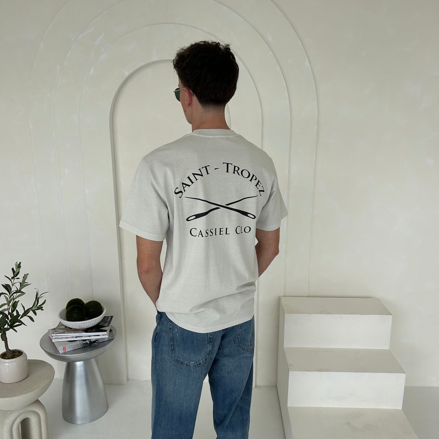 Cassiel Saint Tropez Faded Bone Tee